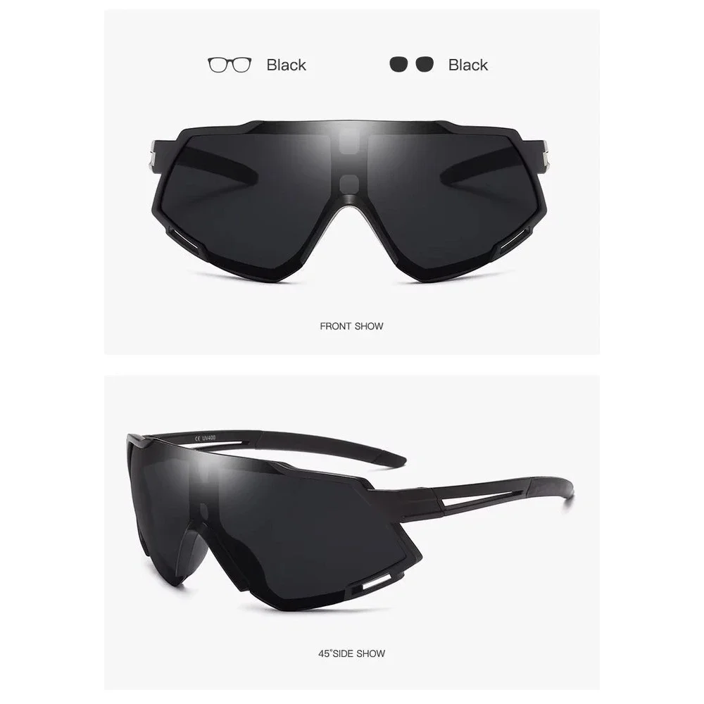 Mens Sport Sunglasses Black UV400 High Definition Multilayer Coating‎ Athletic